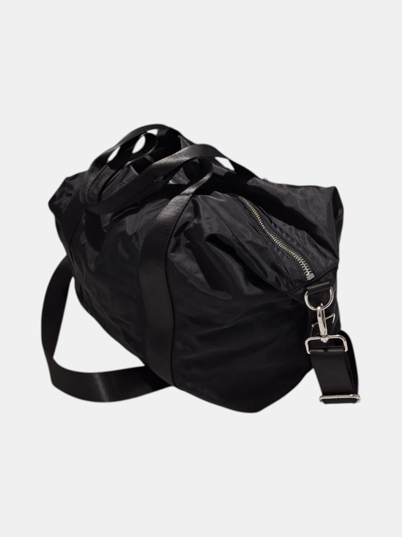 H&M Black Nylon Travel Duffel Bag