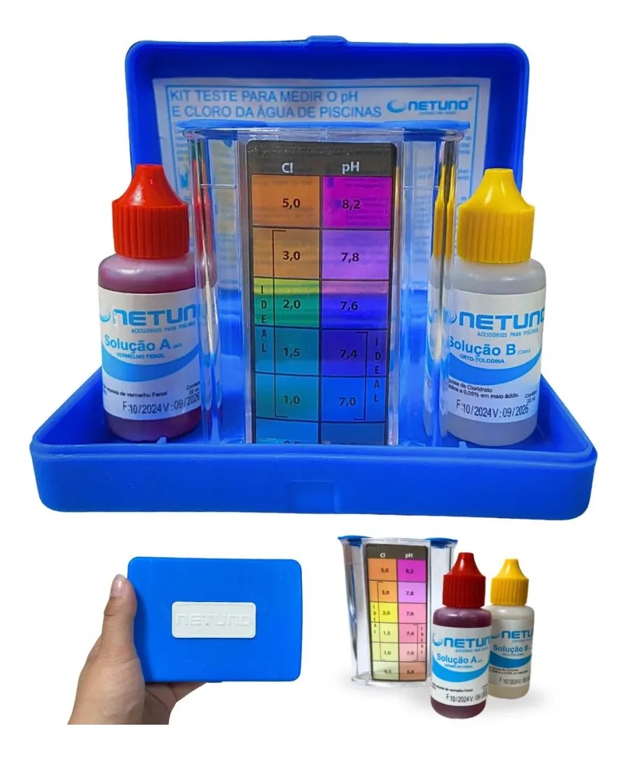 Kit Teste de pH e Cloro para Piscinas