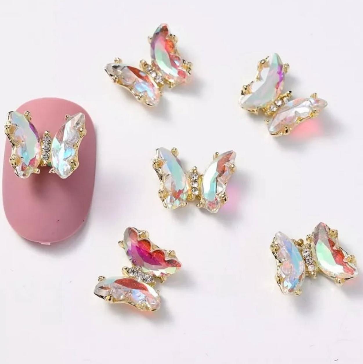 Decoraciones de Uñas Mariposa Cristal