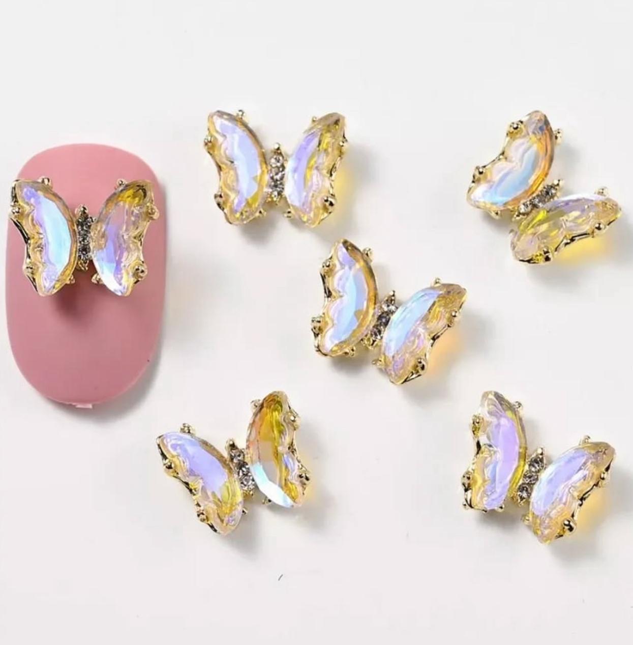 Adornos de Uñas Mariposa Holográfica