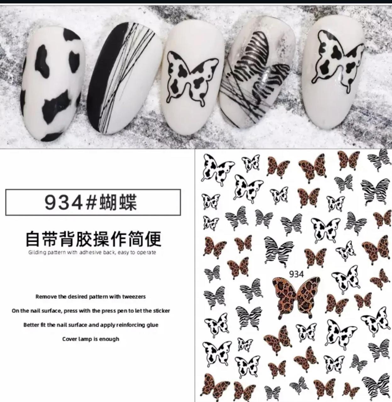 Pegatinas para Uñas Mariposas 934