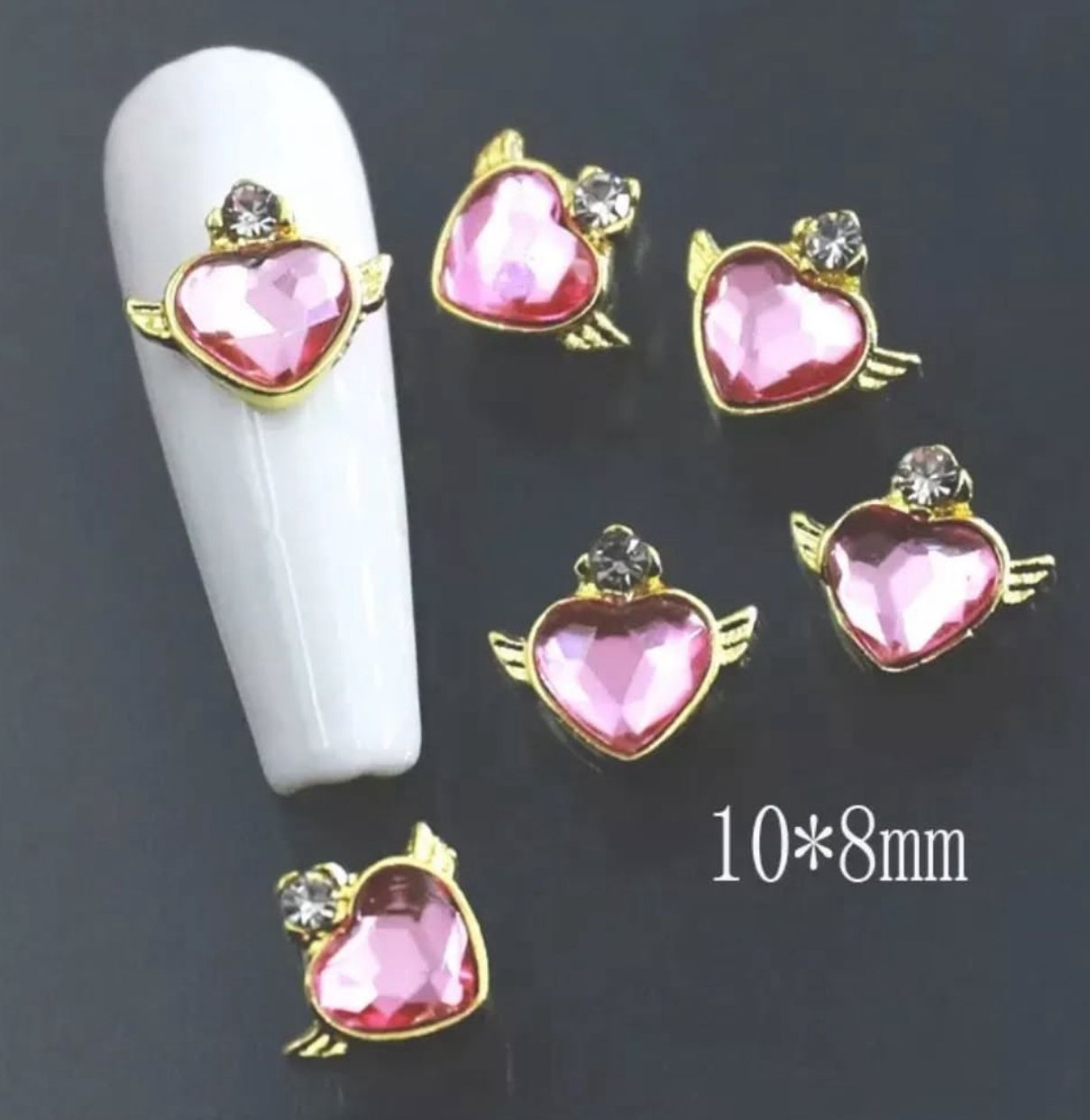 Decoraciones de Uñas Corazón Rosa