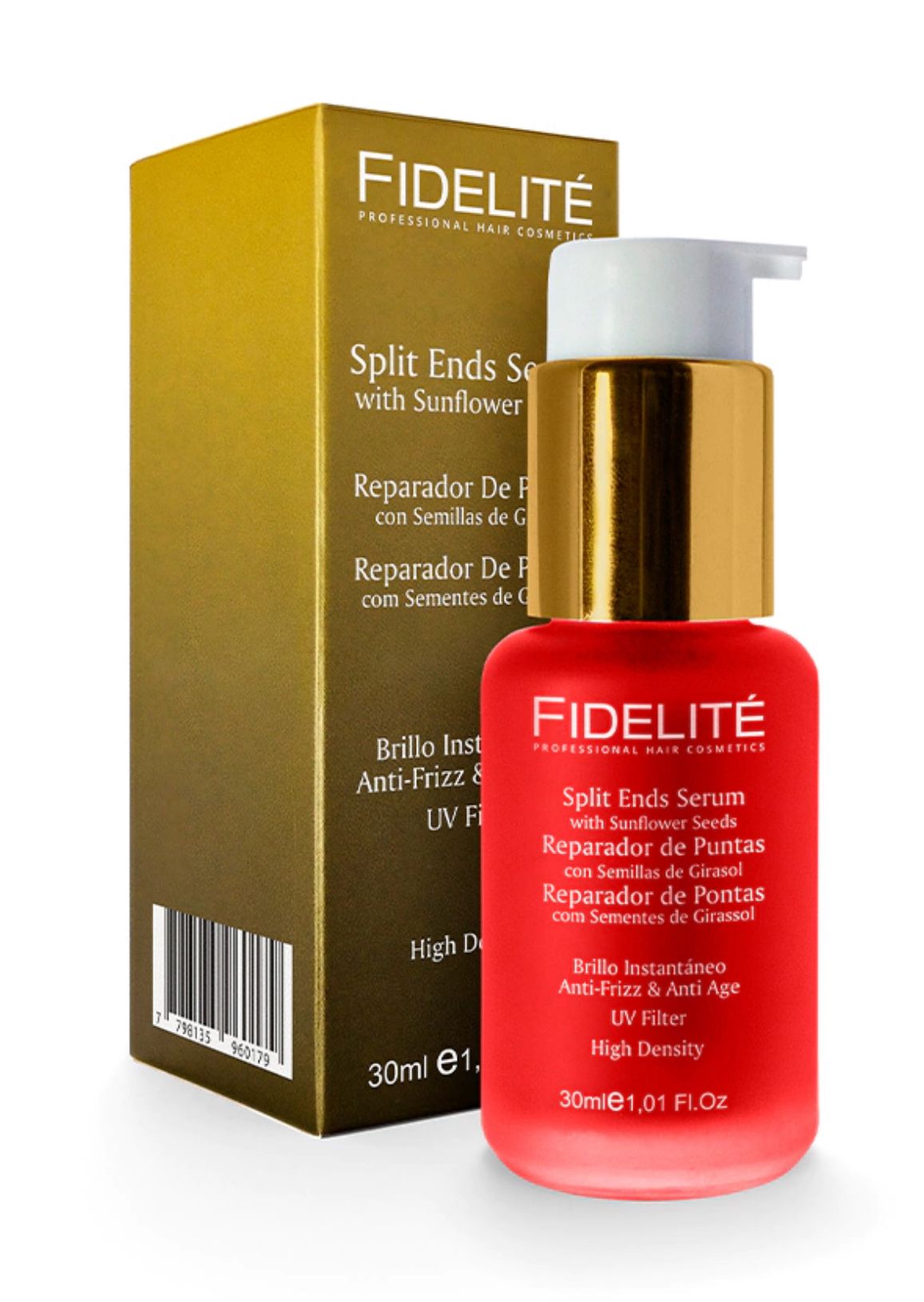 Serum Reparador de puntas Semillas de Girasol Alta densidad 30ml Fidelite