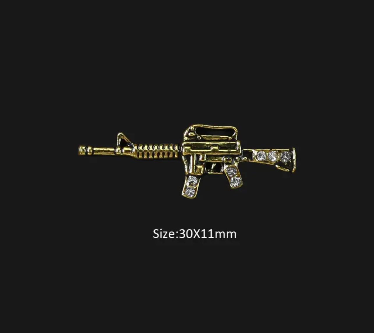 Rifle Dorado con Strass