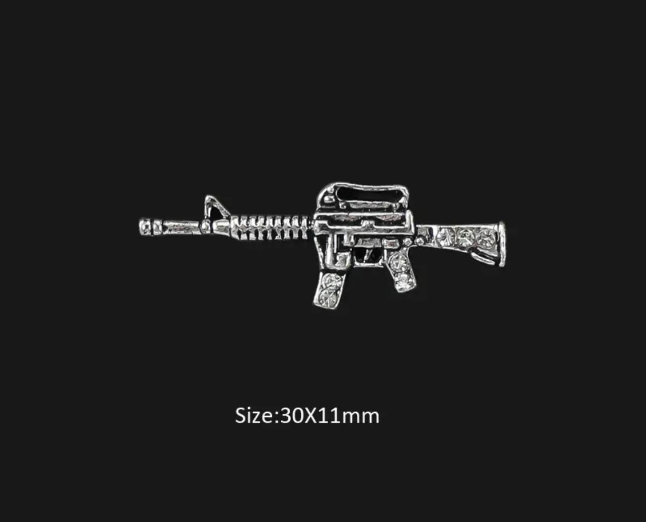 Rifle Plateado con Strass