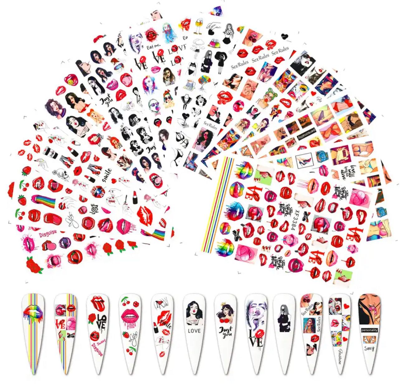 Pegatinas para Uñas Labios