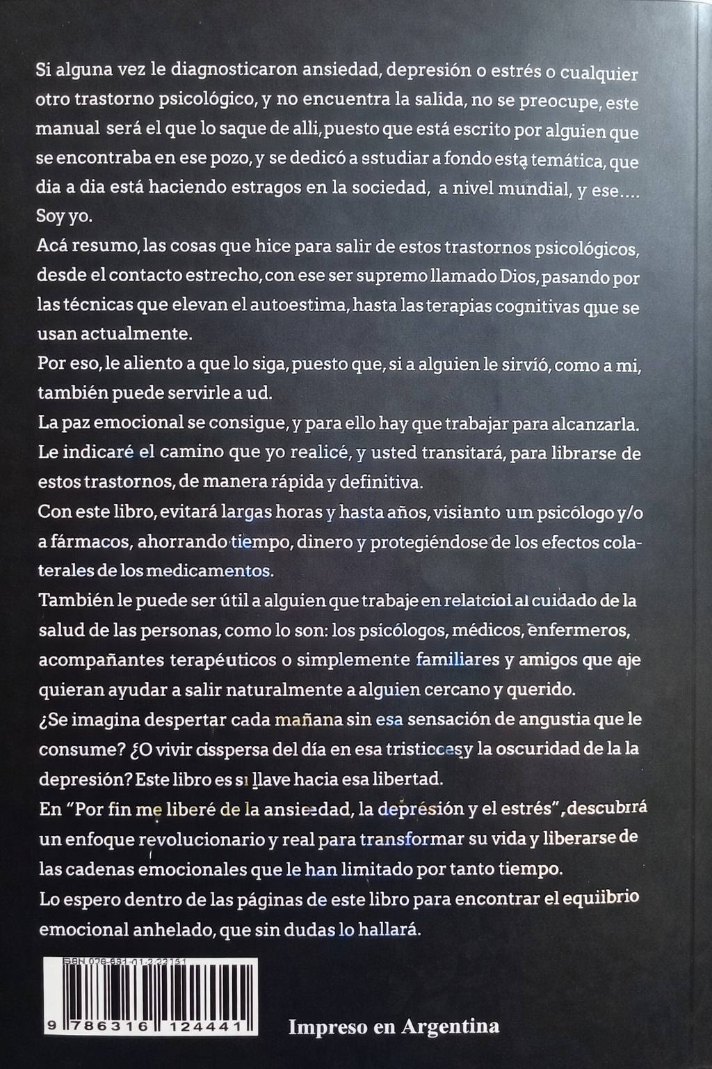 Libro Por fin me libere  de la Ansiedad , la Depresión y el Estres