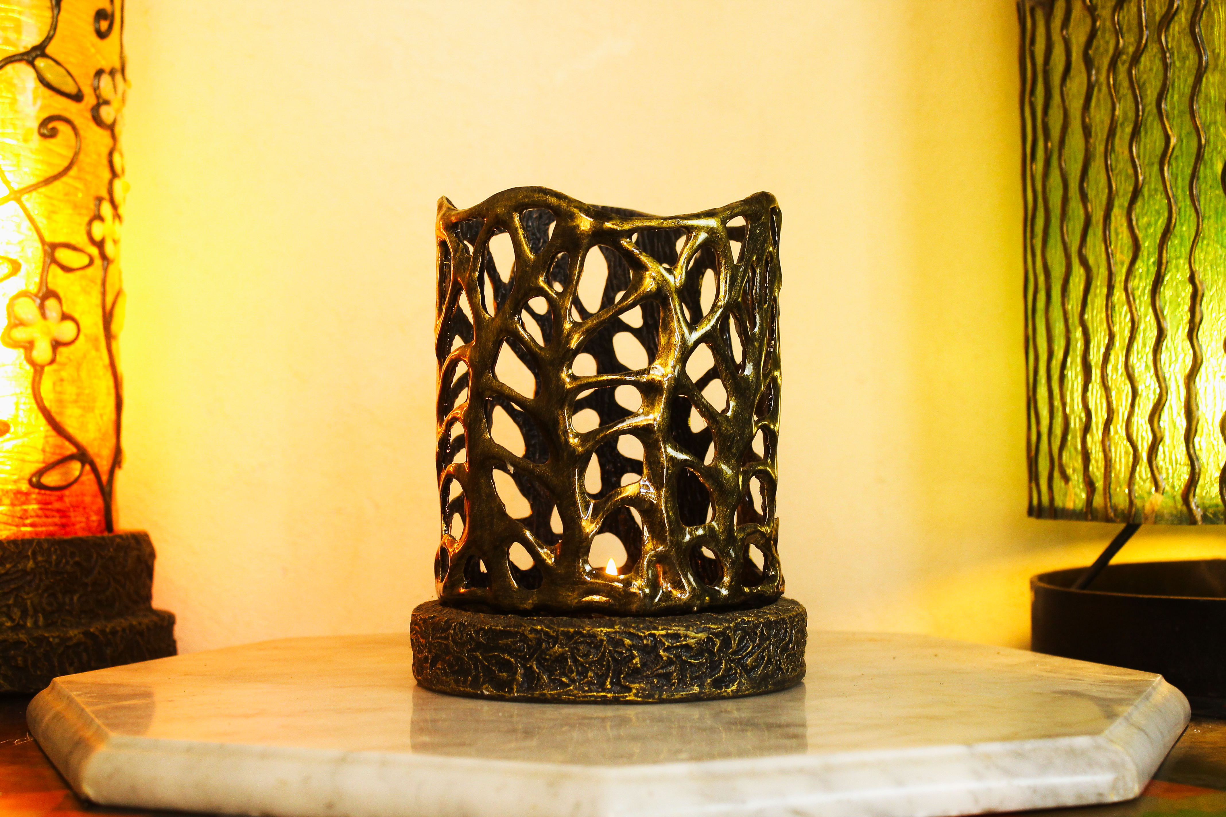 Kawung Copper Candleholder