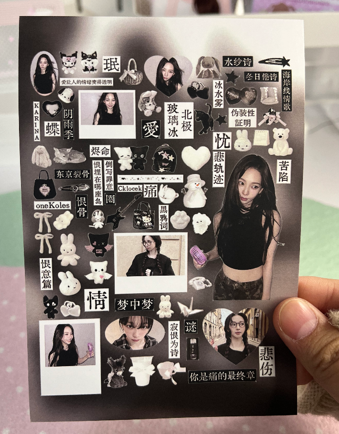 Black/White Karina sticker sheet