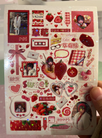 Strawberry Rei sticker sheet