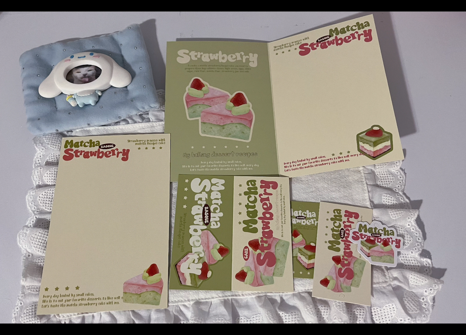 Matcha strawberry packing set | 6 pieces 