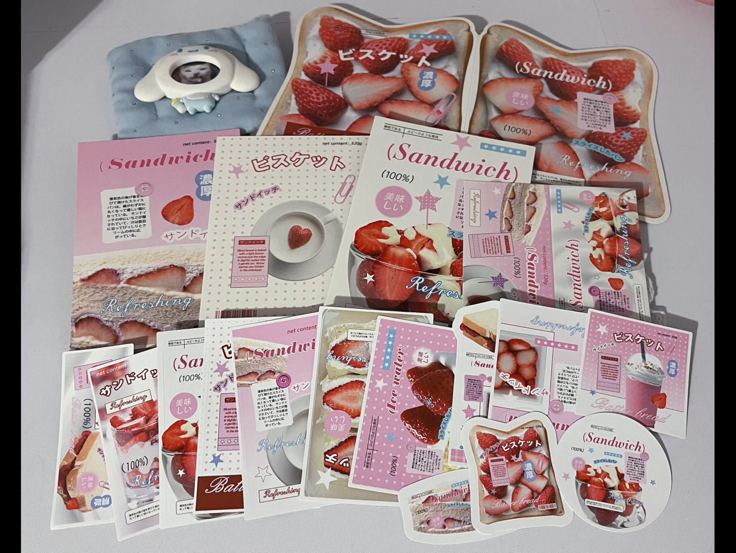 Strawberry toast packing set | 18 pieces 