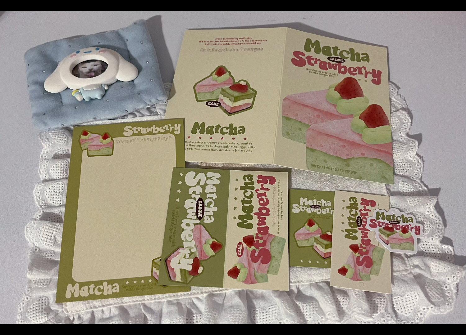 Matcha strawberry packing set | 6 pieces 