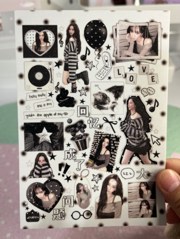 Black/White Karina sticker sheet