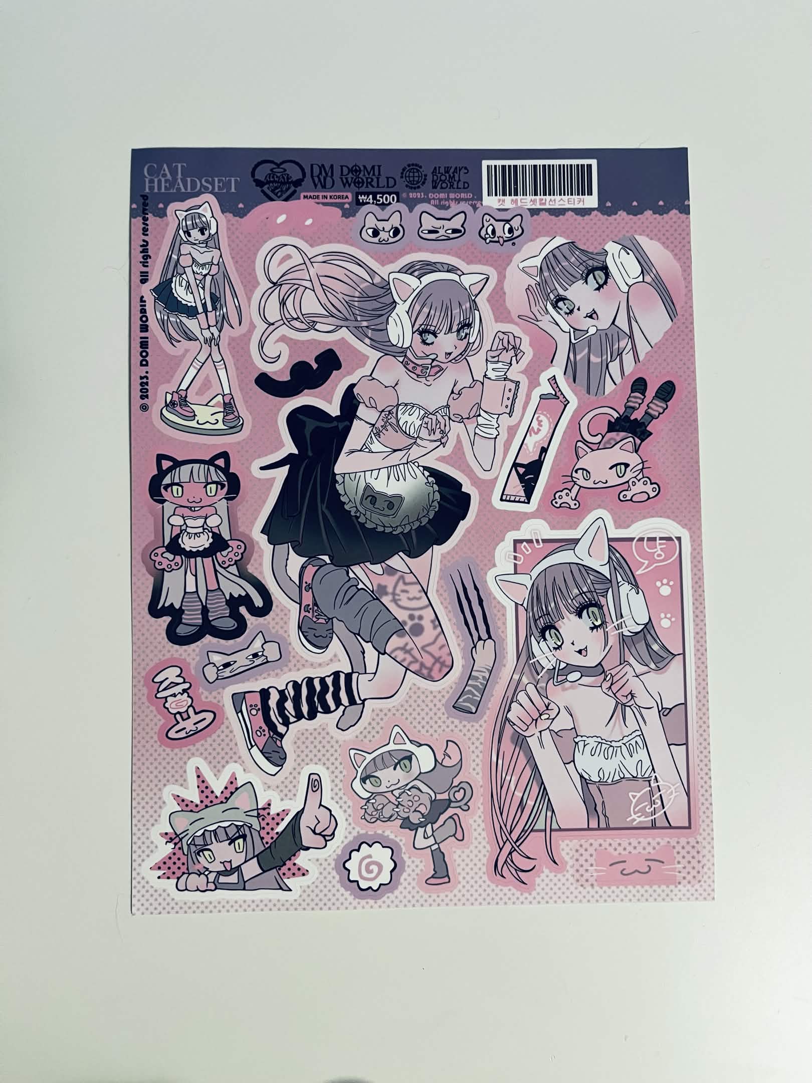 Domi cat sticker sheet