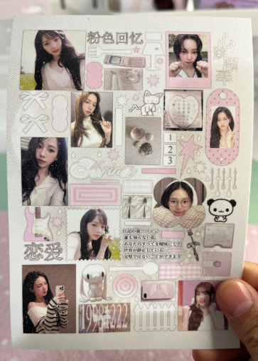Pink/White Karina sticker sheet