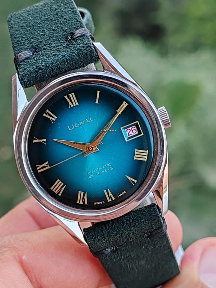 LIGNAL Automatic Blue/Green Dial Vintage 1980's