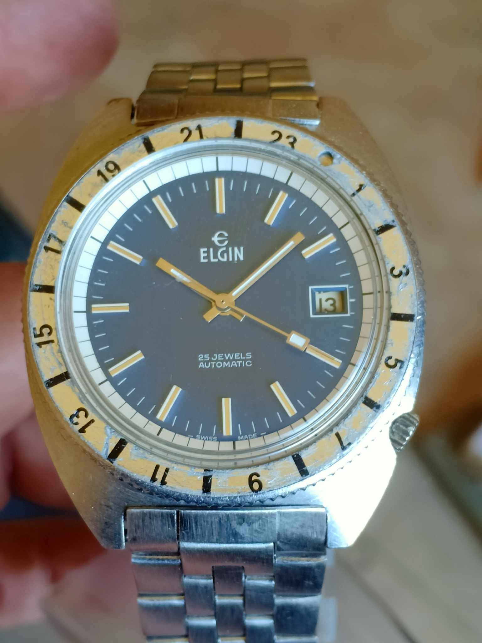 Elgin Automatic Divers Watch - Blue Dial - Vintage - Rare