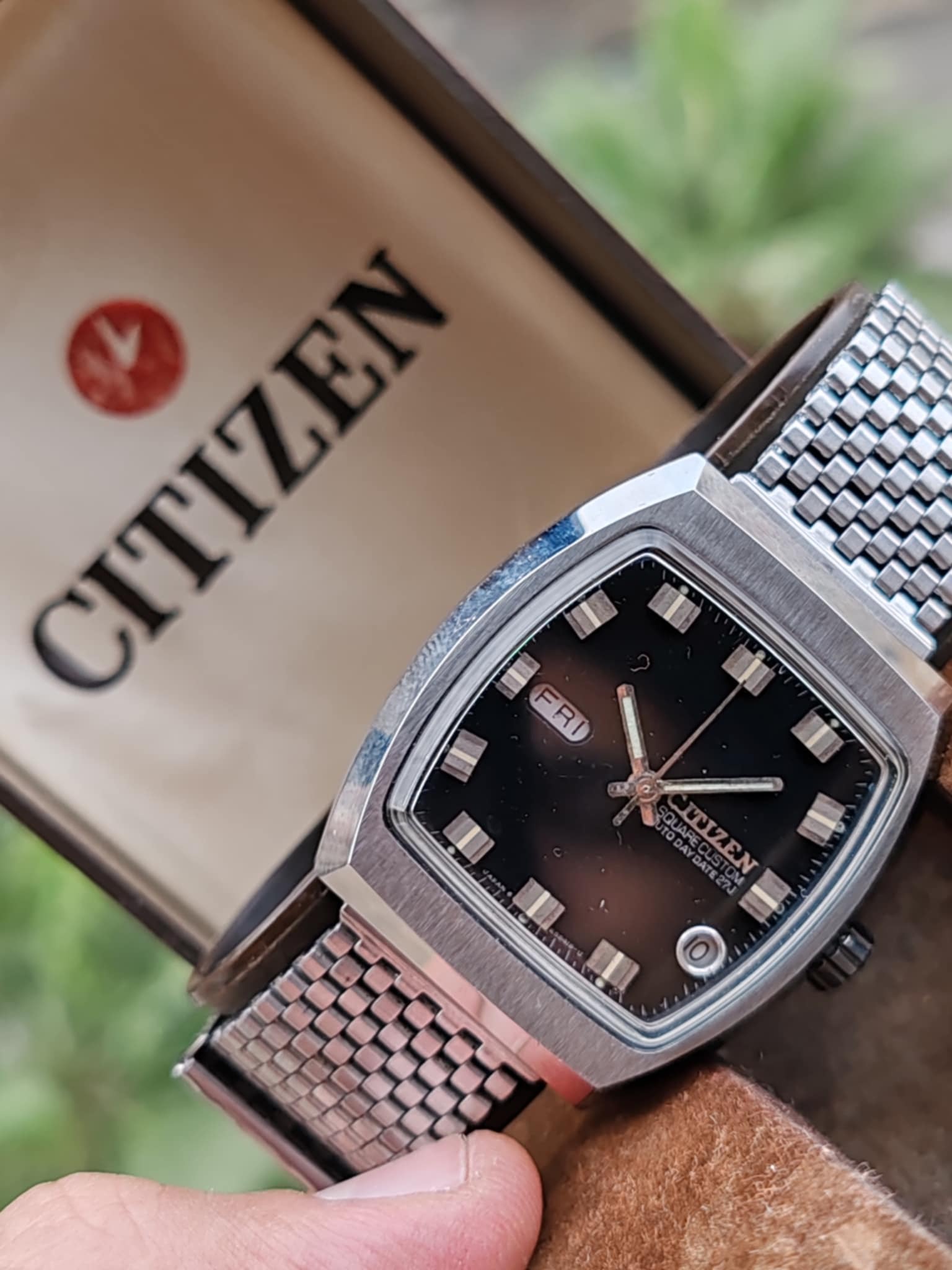 Citizen Square Custom Auto Day Date 27 jewels watch