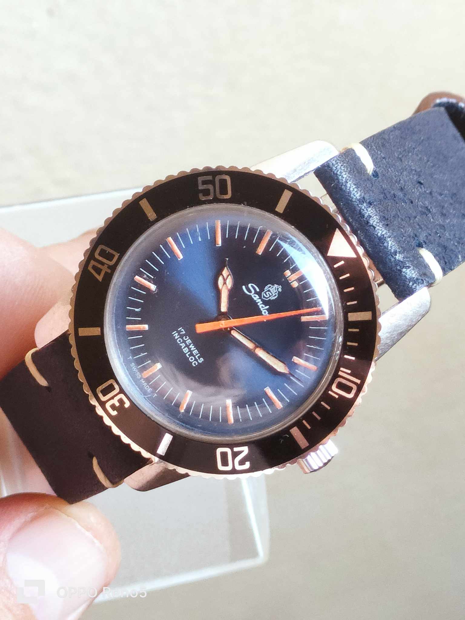 Sandoz Manual Winding - Blue Dial - Vintage - Rare 1980s