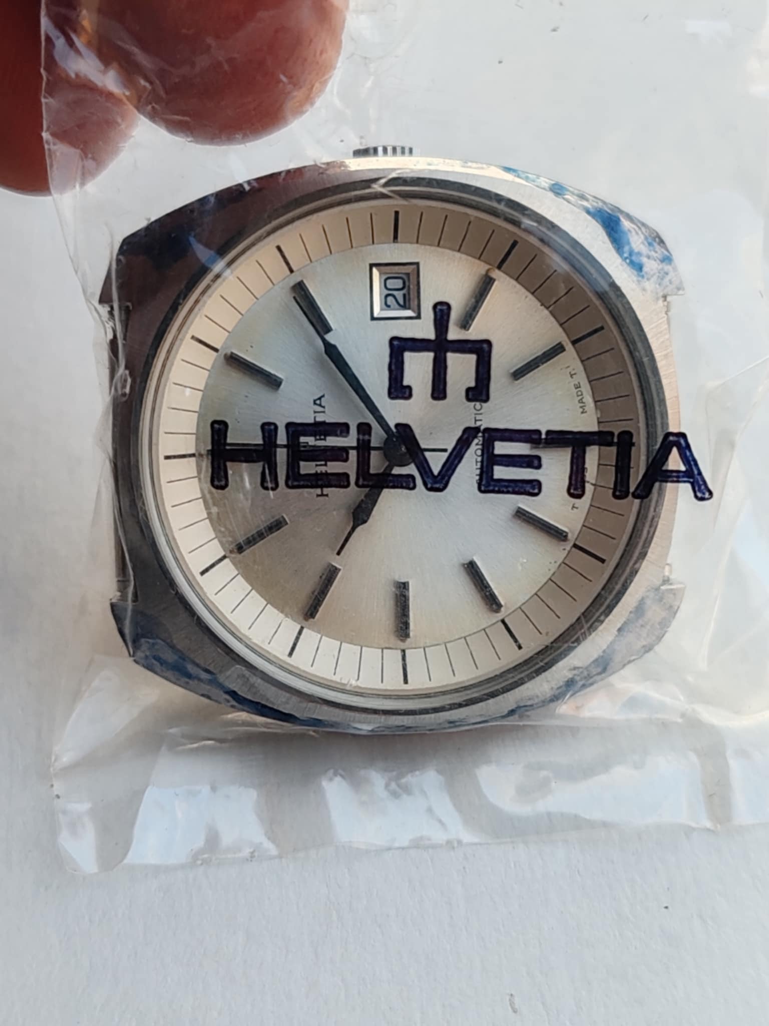 Helvetia Automatic Date Swiss White Dial 1970's