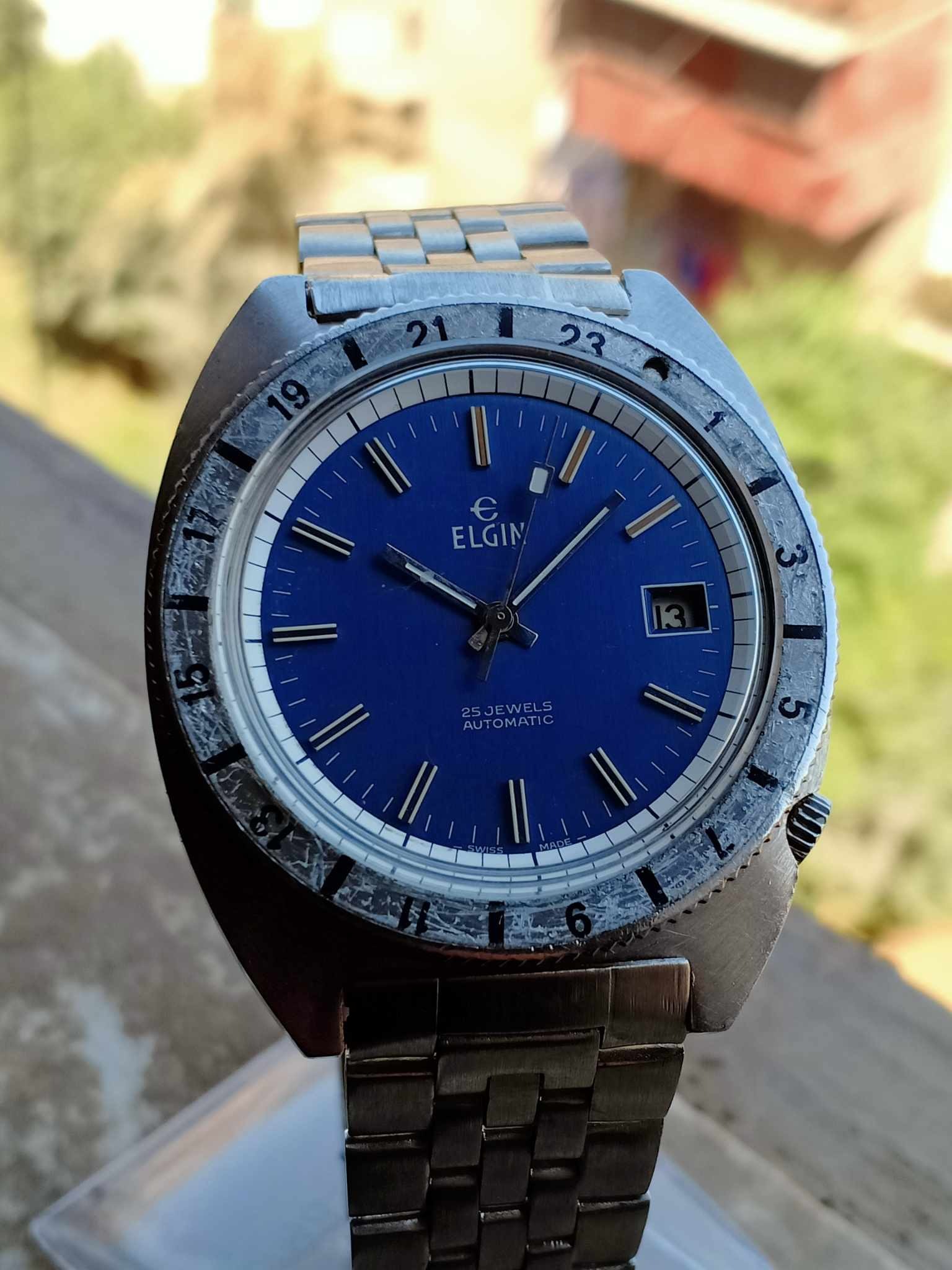 Elgin Automatic Divers Watch - Blue Dial - Vintage - Rare