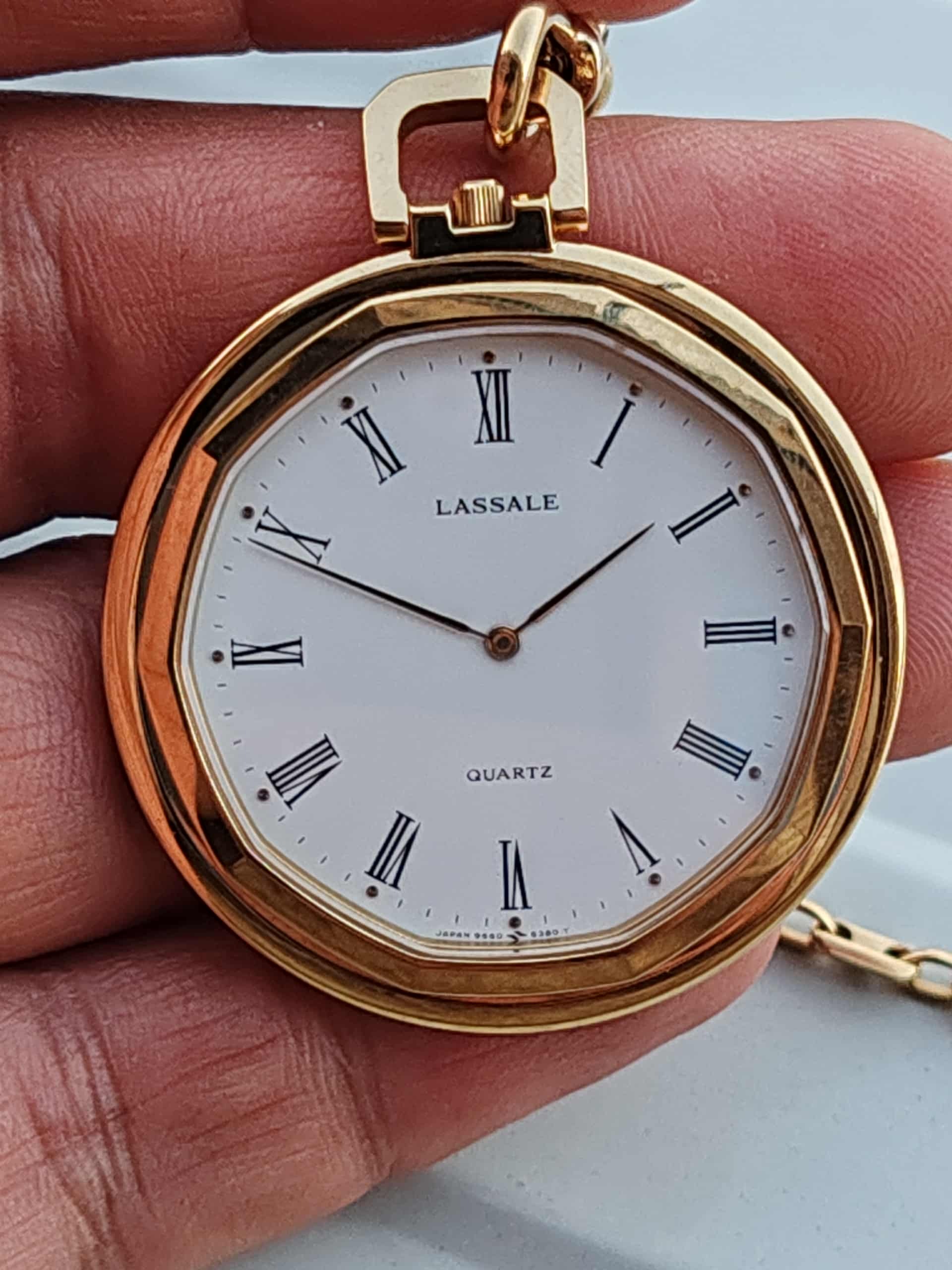 Seiko Lassale  Gold Quartz Pocket Watch Vintage - Rare