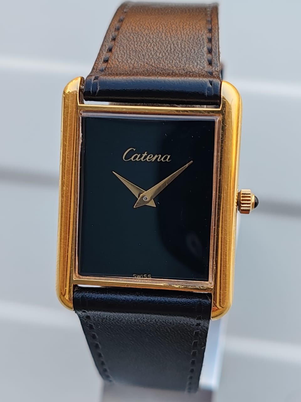 Catena Tank Swiss Gold Rectangle Watch