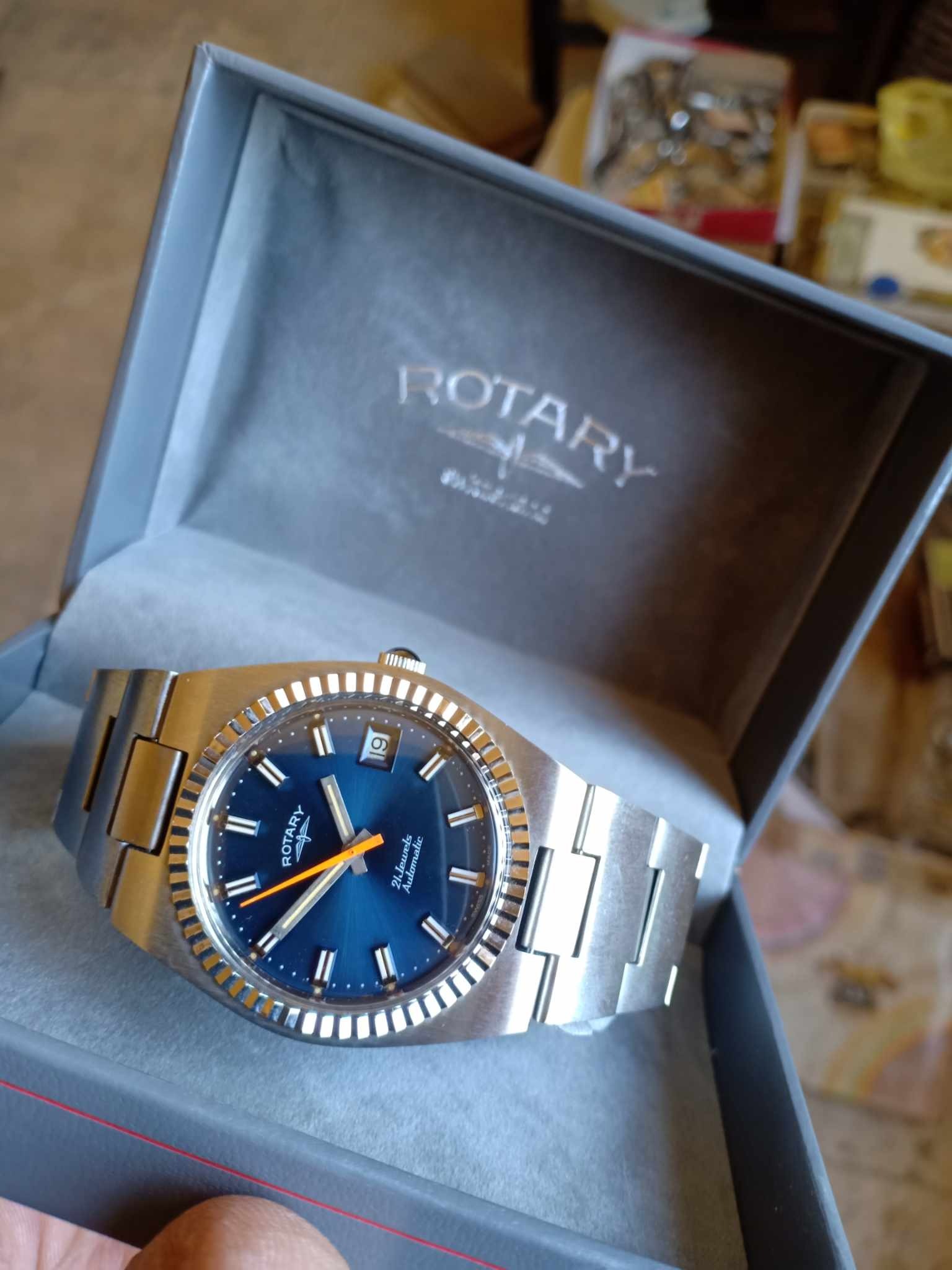 Rotary Blue Dial Stainless Steel Watch