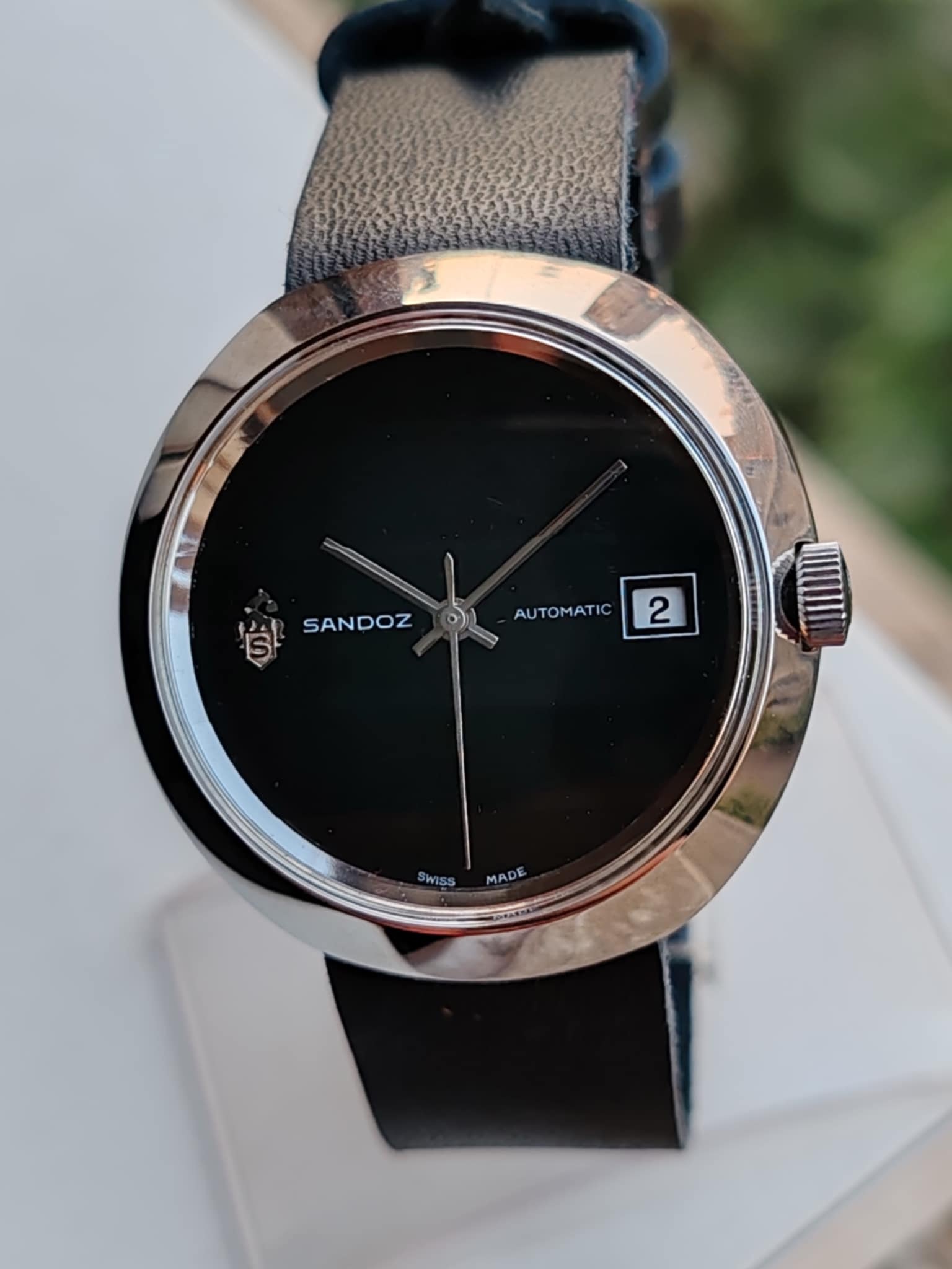 Sandoz Black Dial Wristwatch