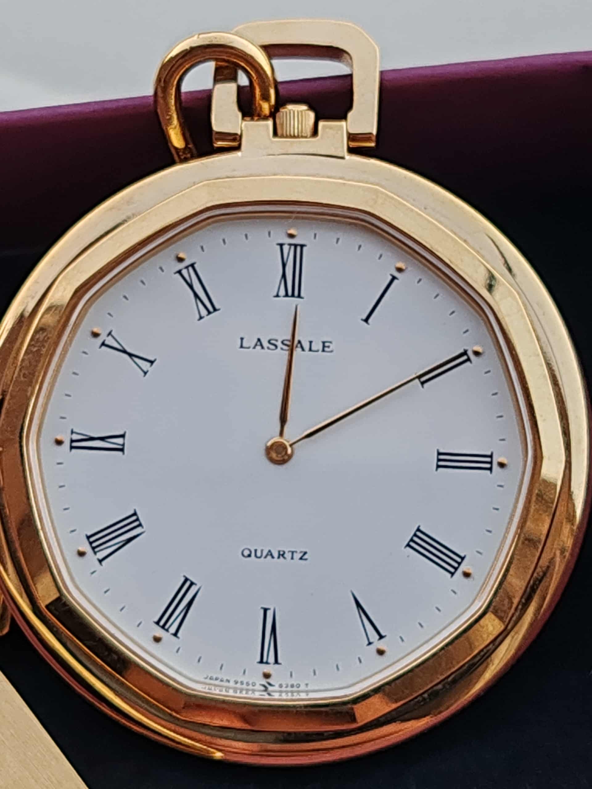 Seiko Lassale  Gold Quartz Pocket Watch Vintage - Rare