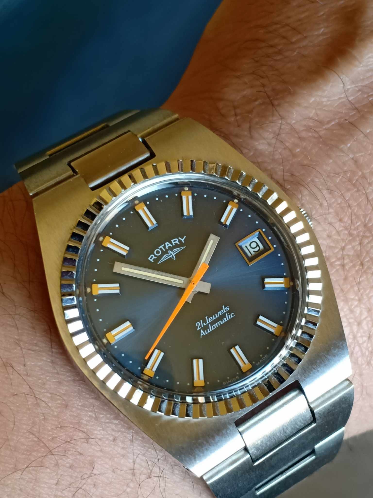 Rotary Blue Dial Stainless Steel Watch