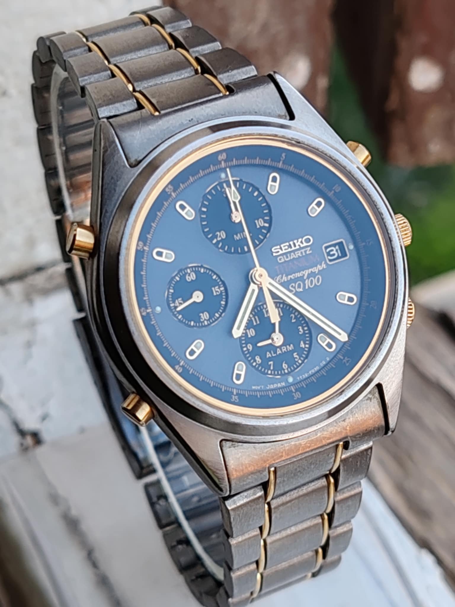 Seiko Titanium Quartz Chronograph Watch