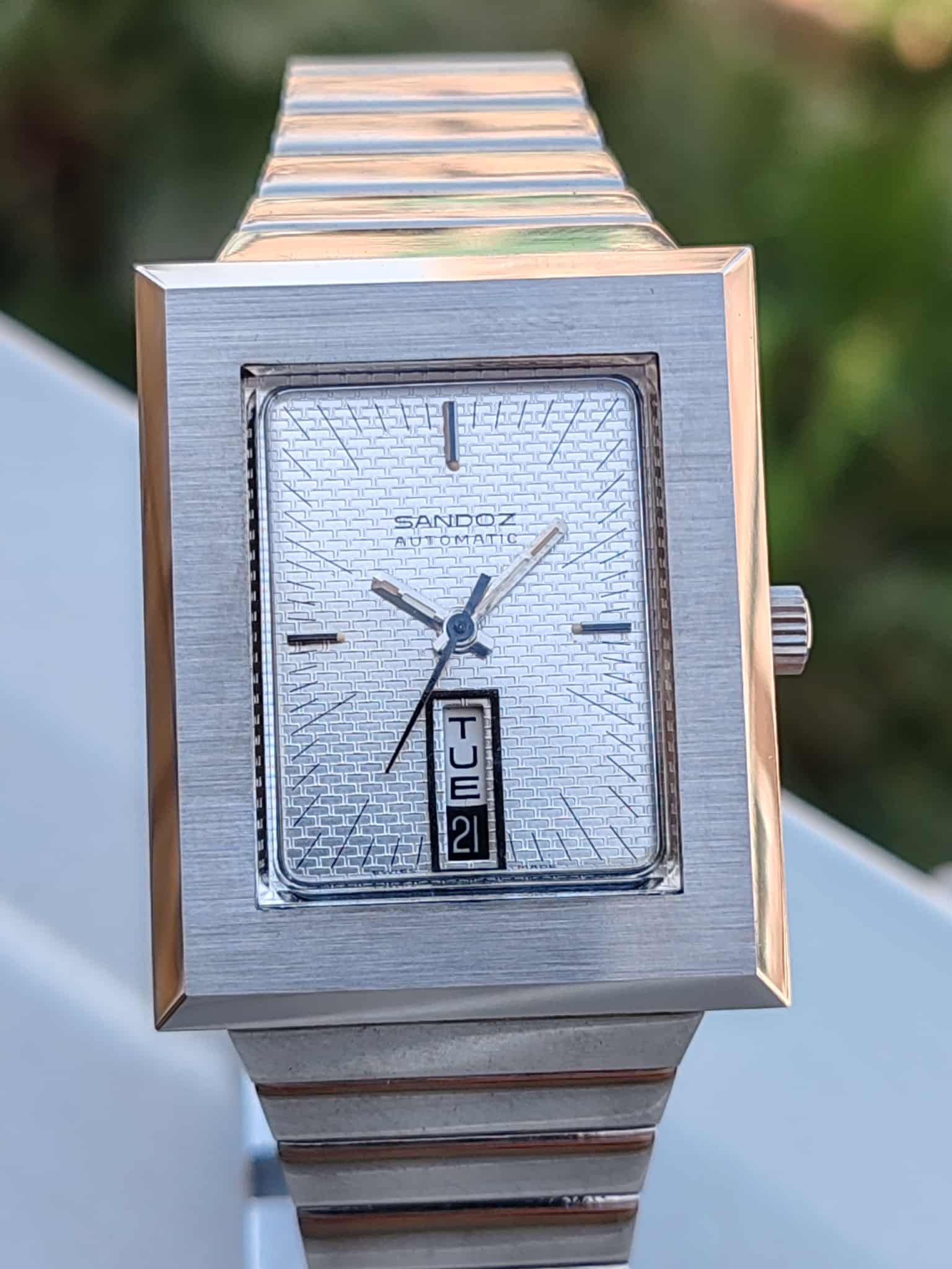 Sandoz Square Automatic Vintage - Rare Silver Dial Rare