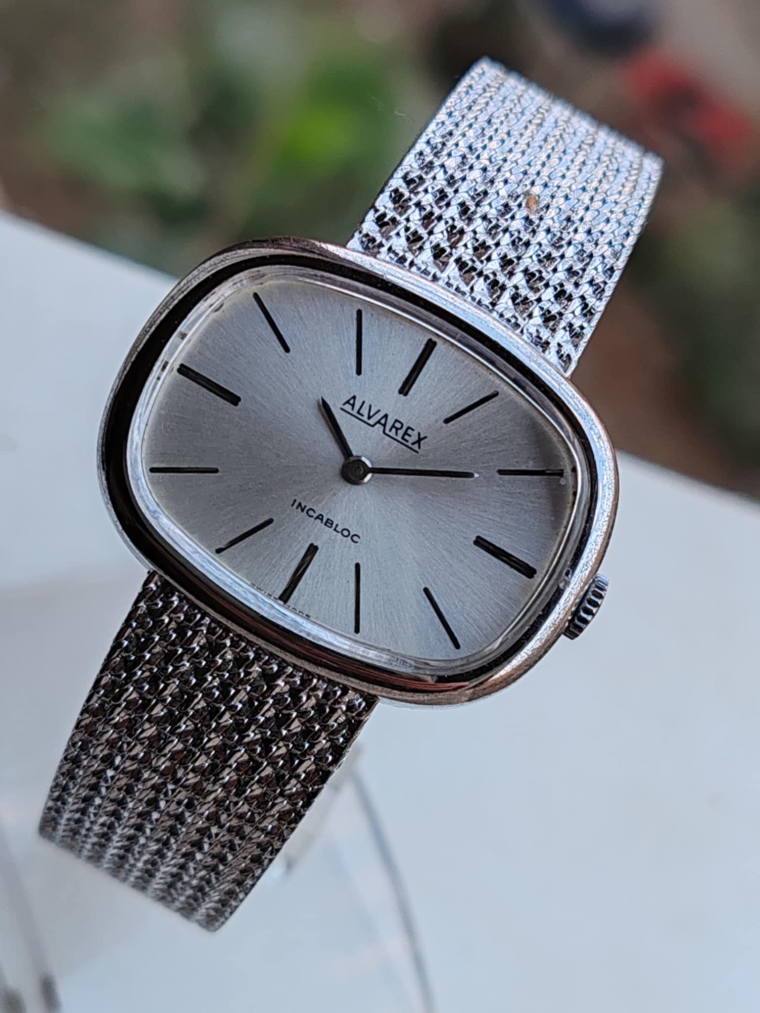 Alvarex Silver Mesh Watch