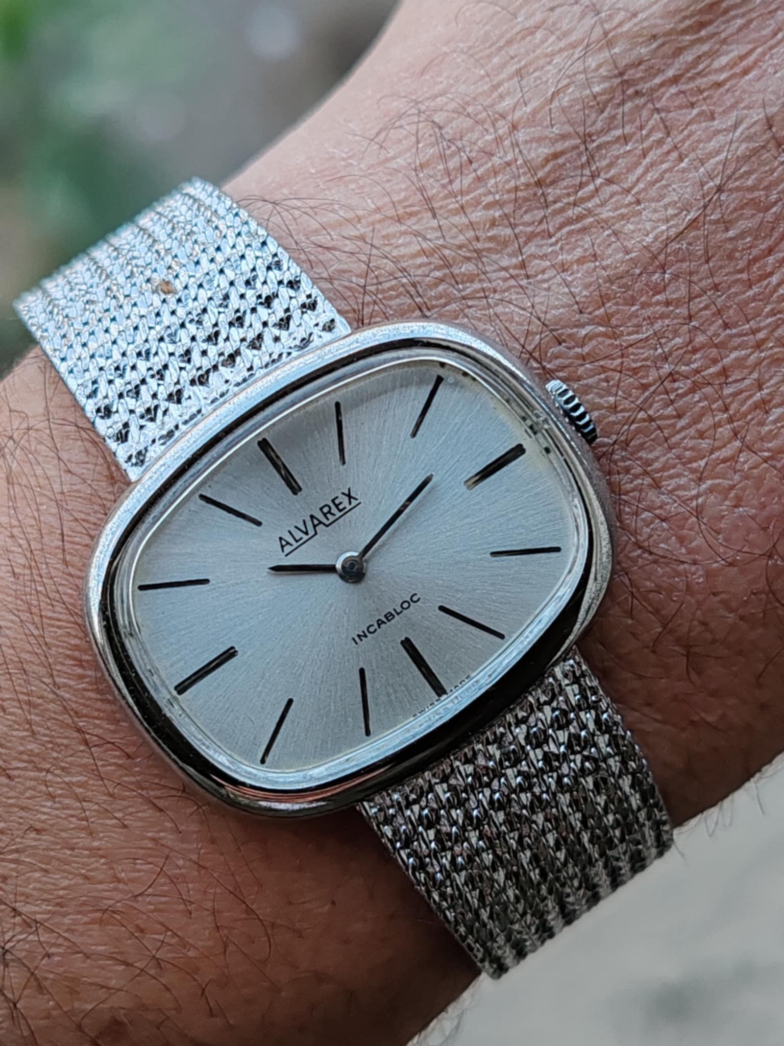 Alvarex Silver Mesh Watch