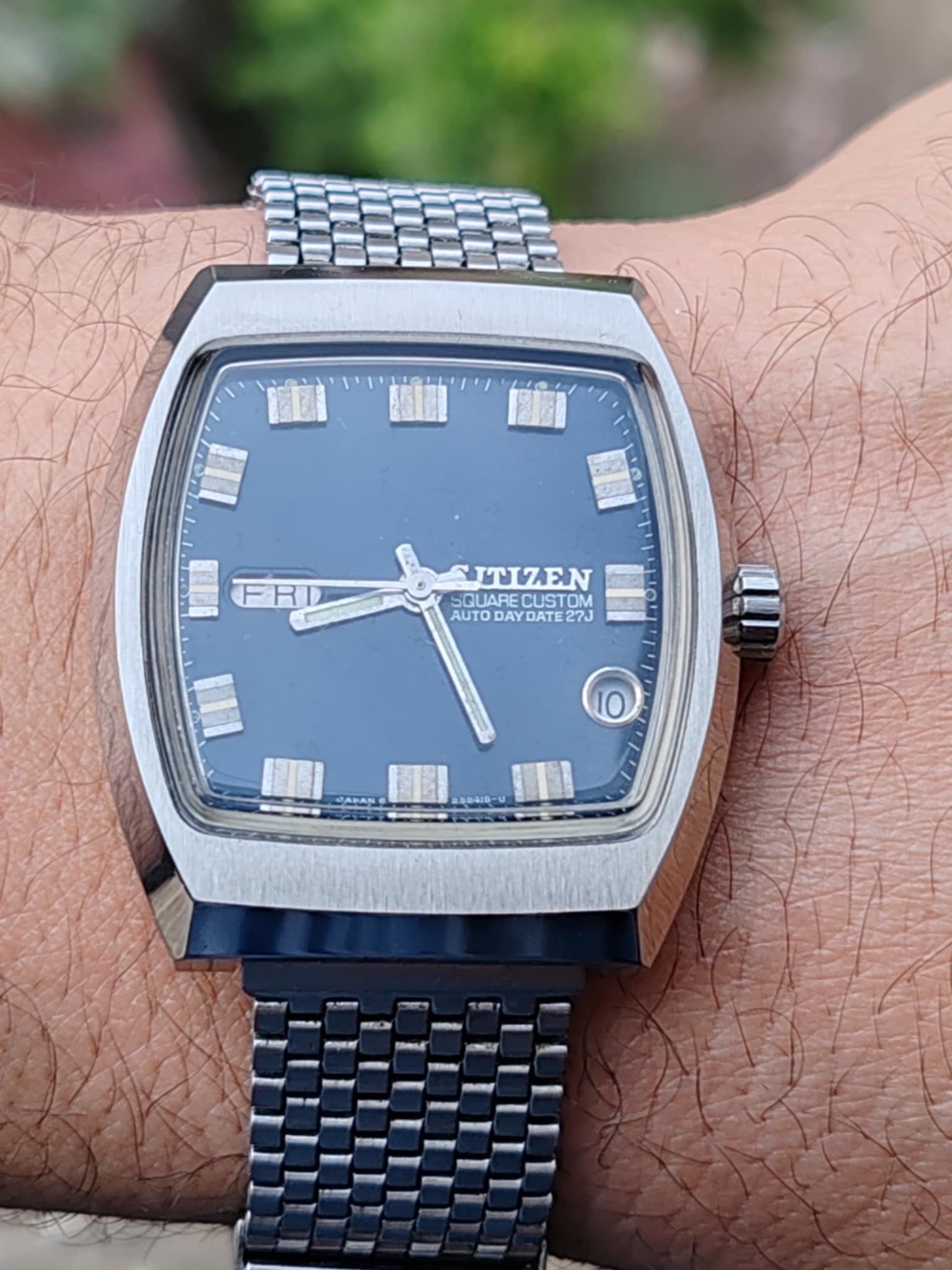 Citizen Square Custom Auto Day Date 27 jewels watch