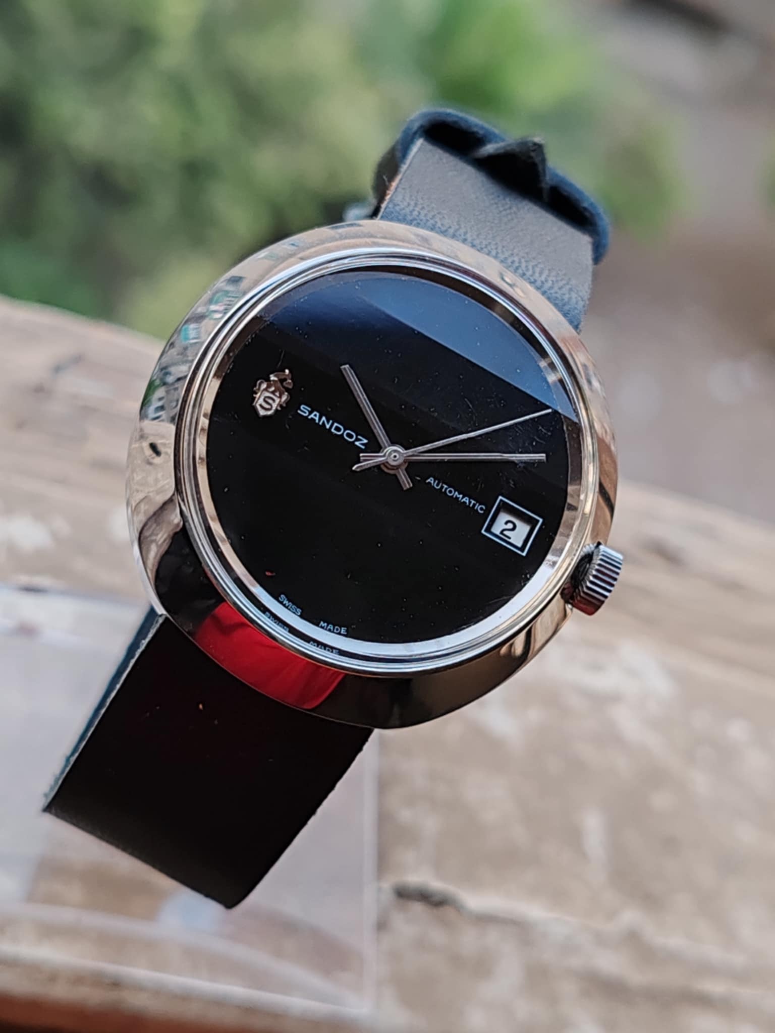 Sandoz Black Dial Wristwatch