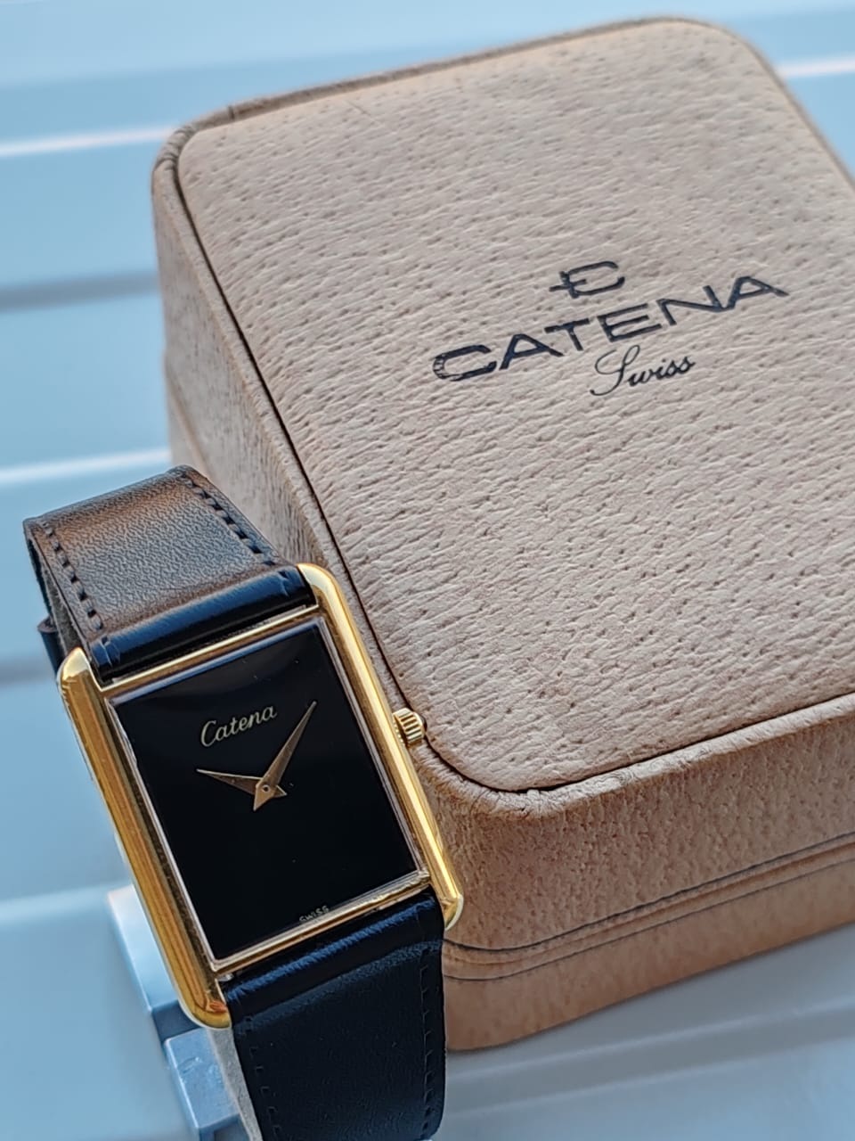 Catena Tank Swiss Gold Rectangle Watch