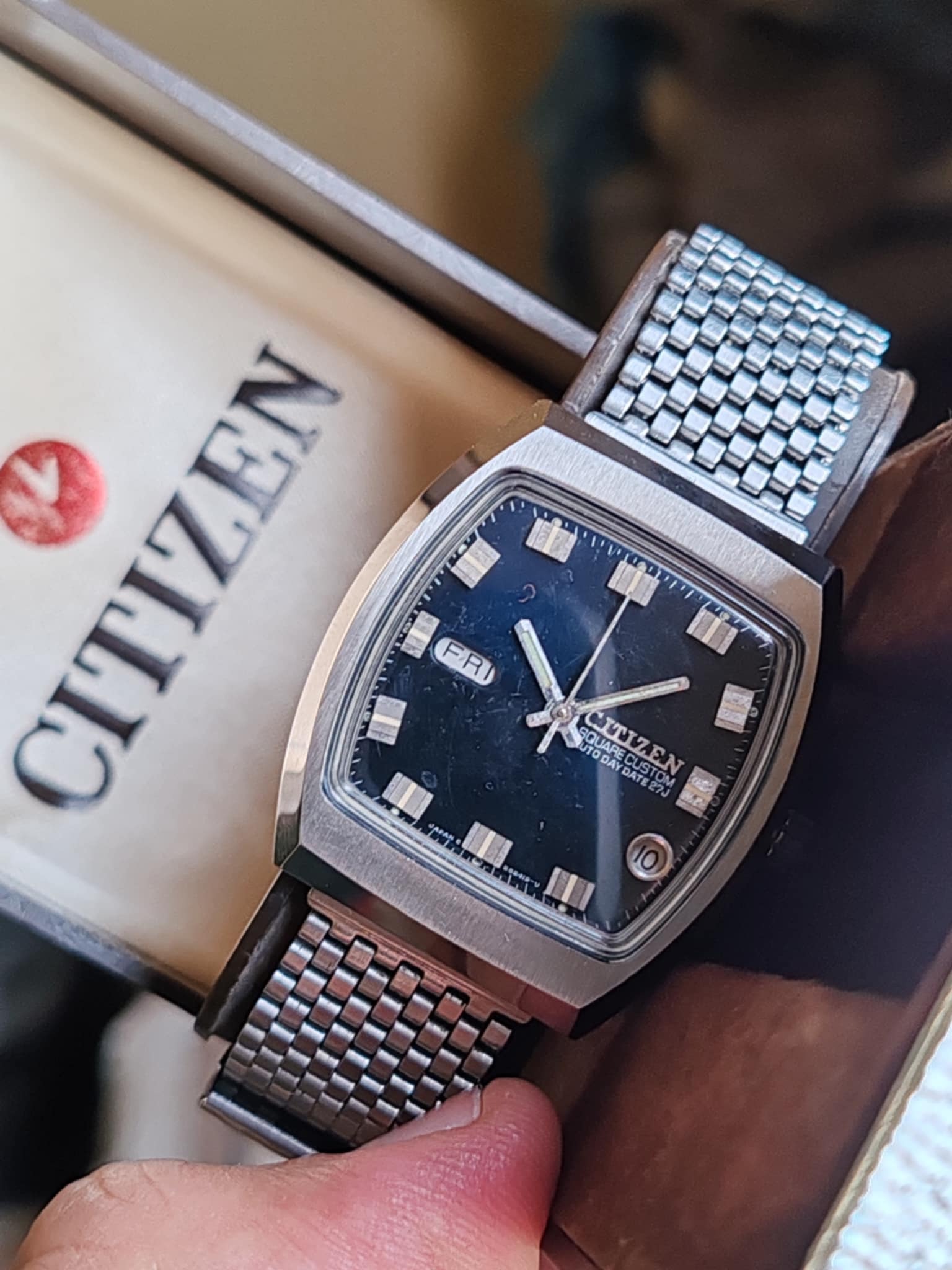 Citizen Square Custom Auto Day Date 27 jewels watch