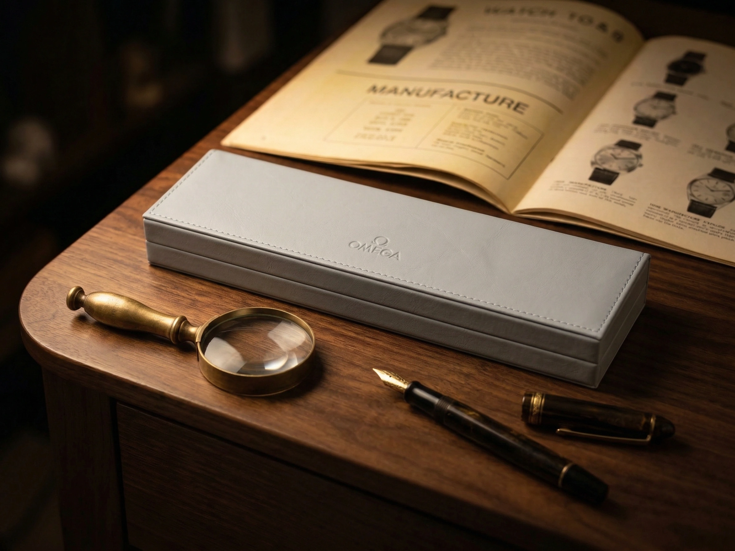 Genuine Vintage Omega Flat Presentation Box - Light Gray