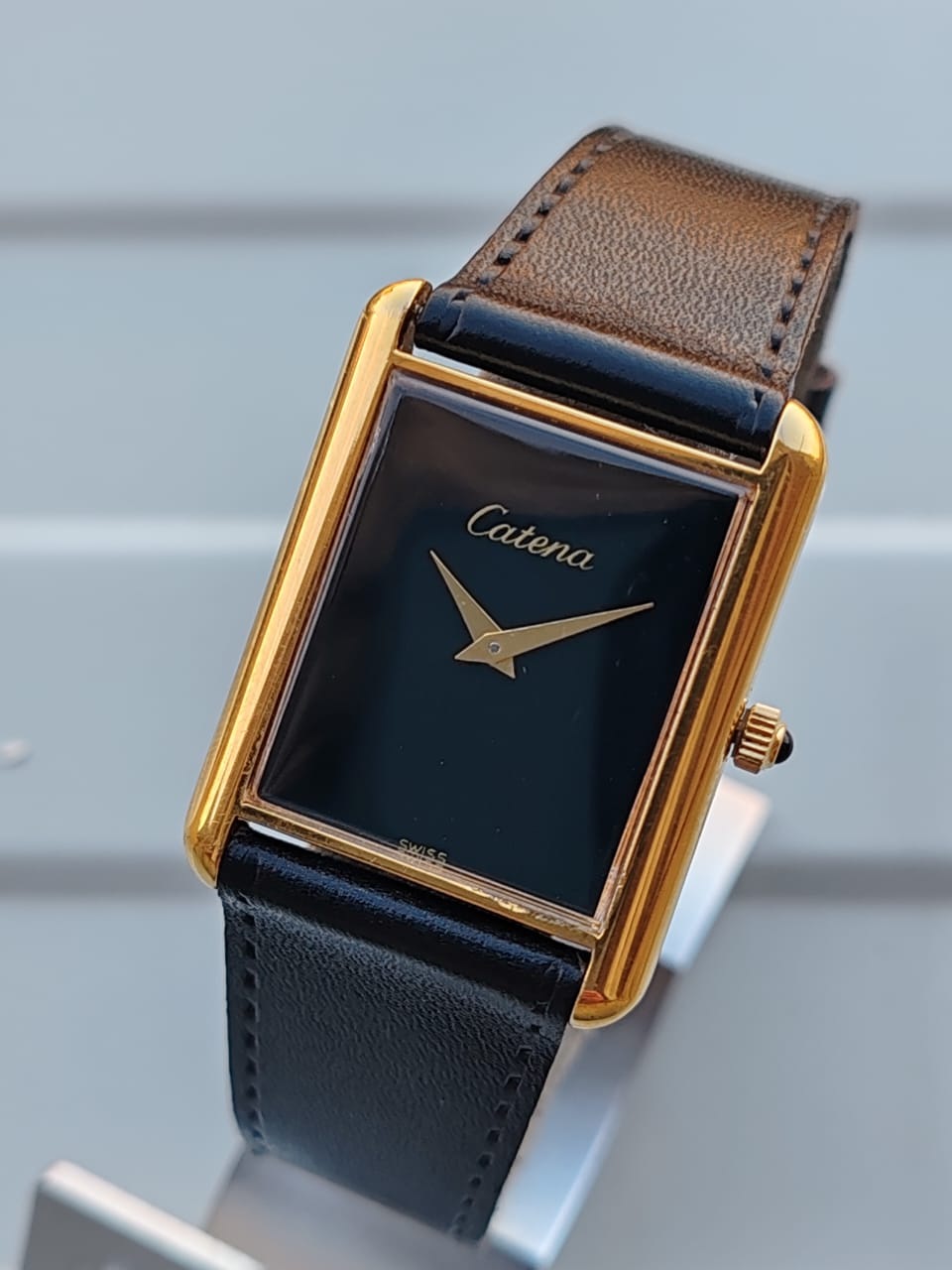 Catena Tank Swiss Gold Rectangle Watch