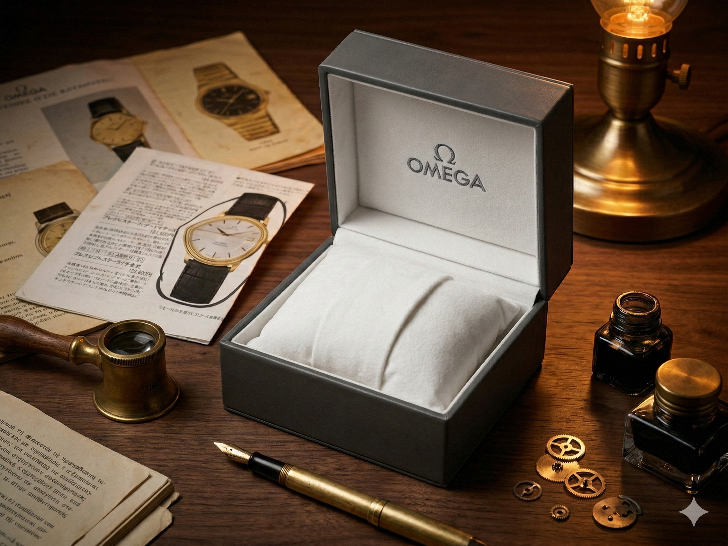 Genuine Omega Watch Box - Luxury Gray Leather