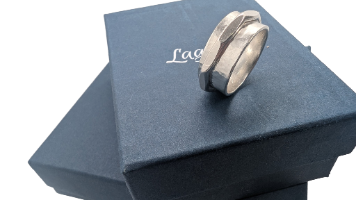 Sterling silver spinner ring, using recycled silver Size J