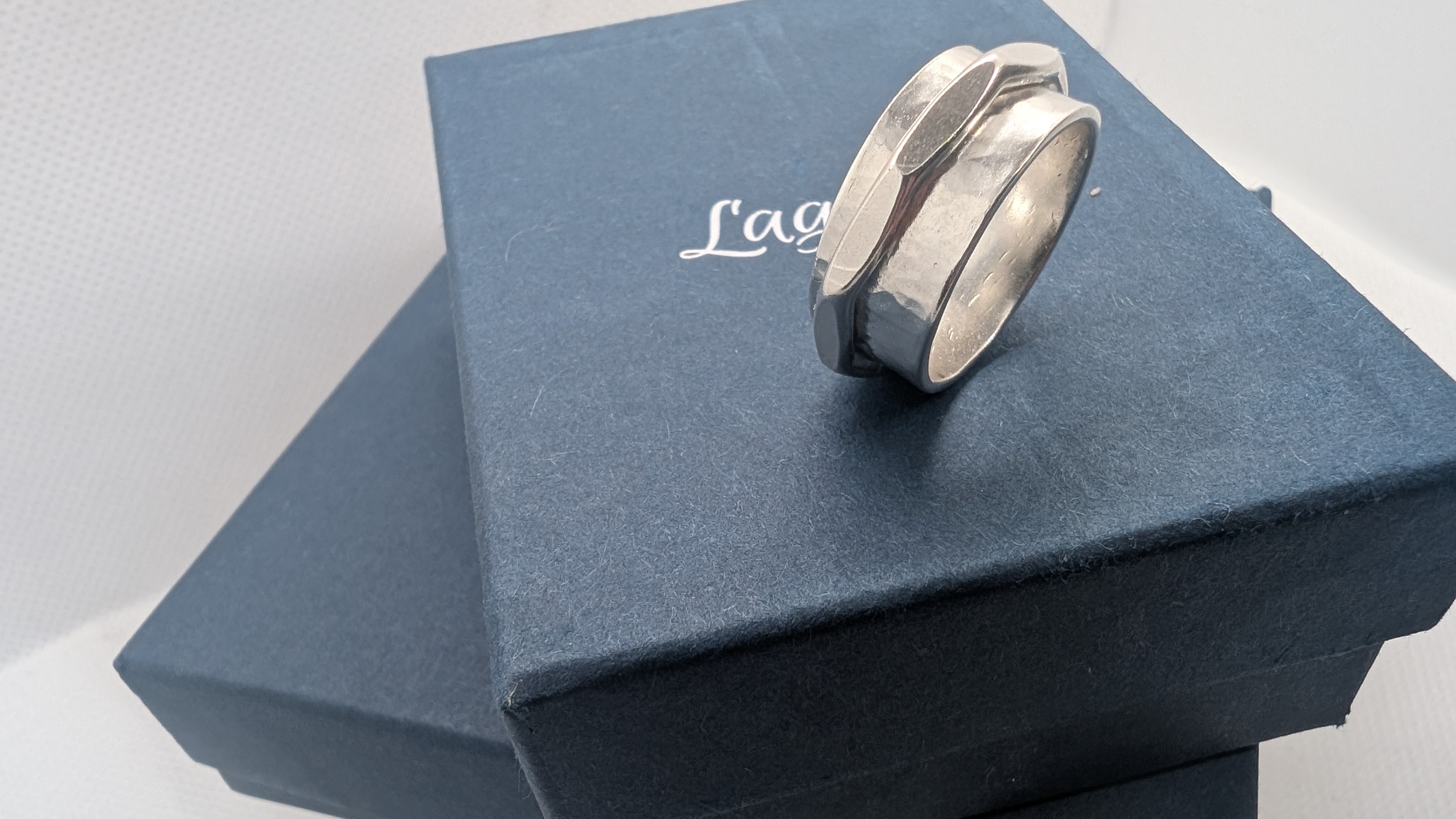 Sterling silver spinner ring, using recycled silver Size J