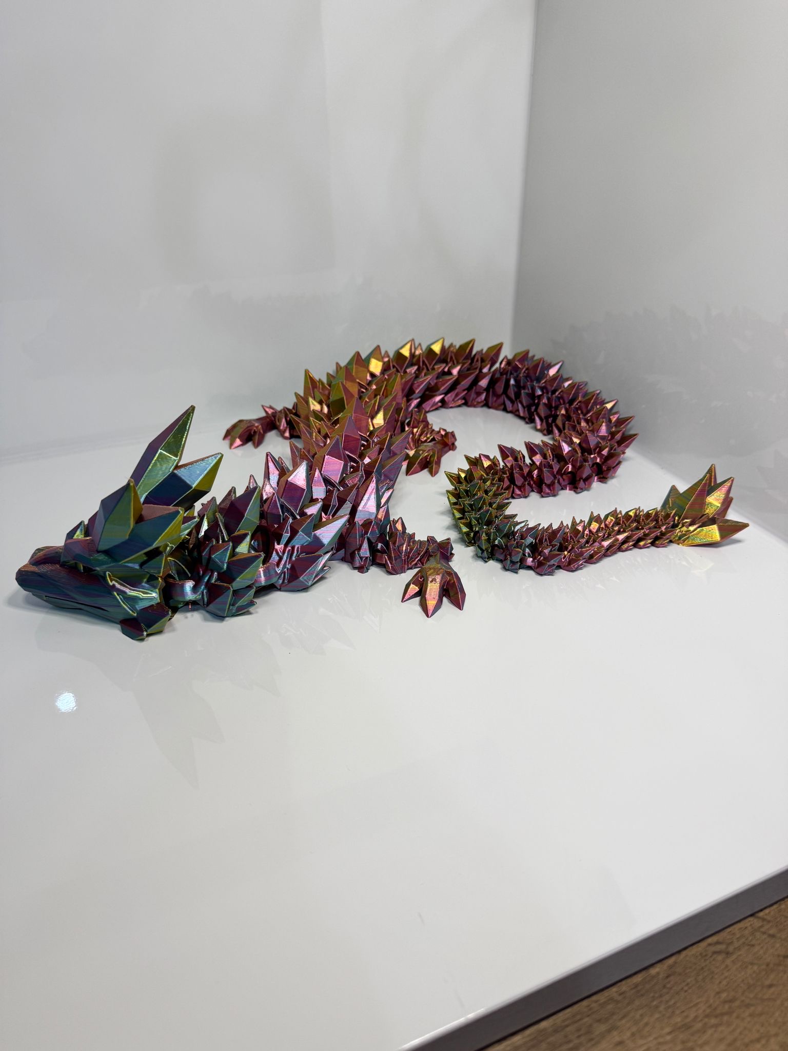 3D Printed Crystal Dragon - Fully Articulated Dragon, Crystal Dragon Gift