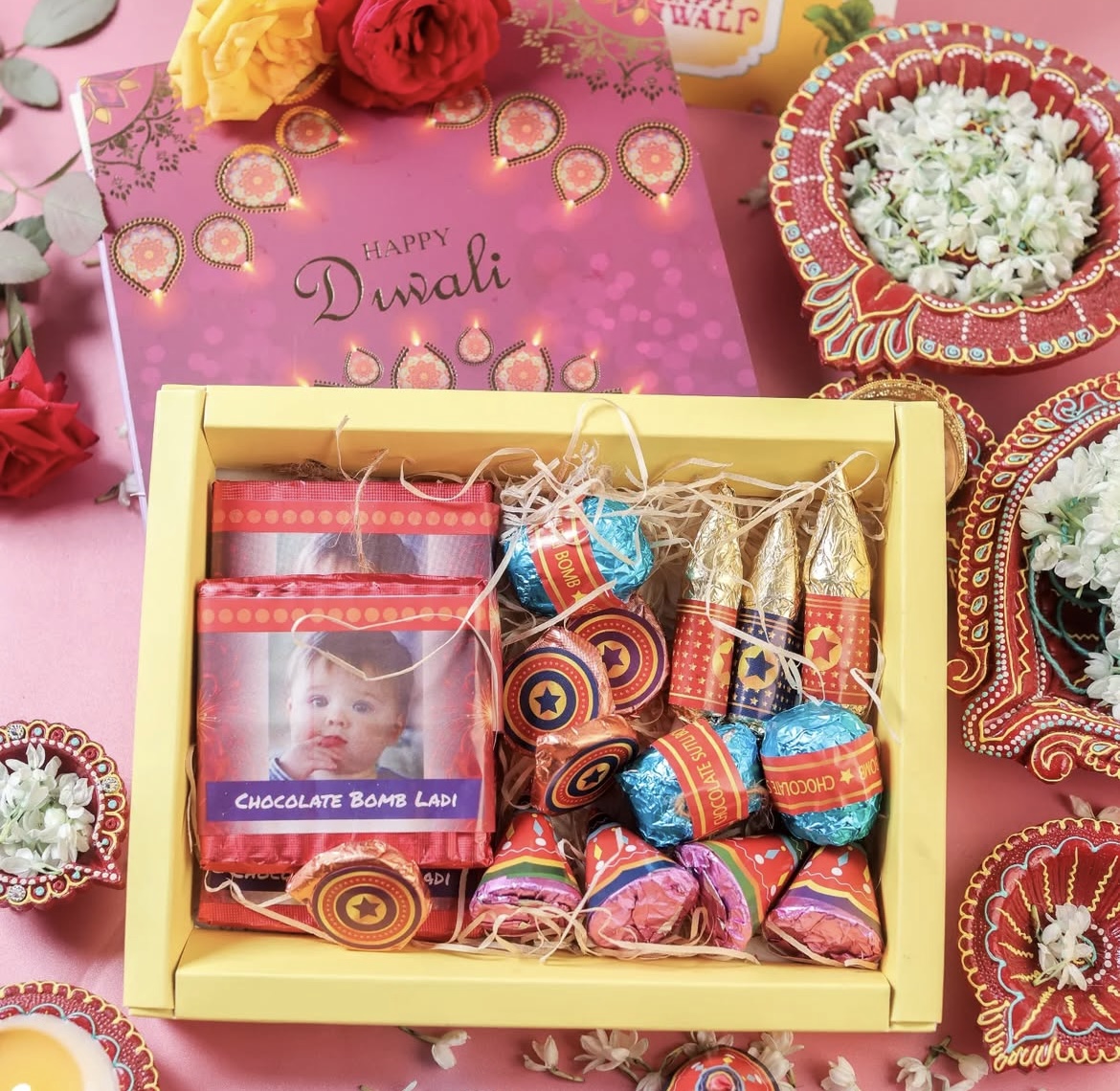 Diwali Cracker  Personalized Chocolate Box 