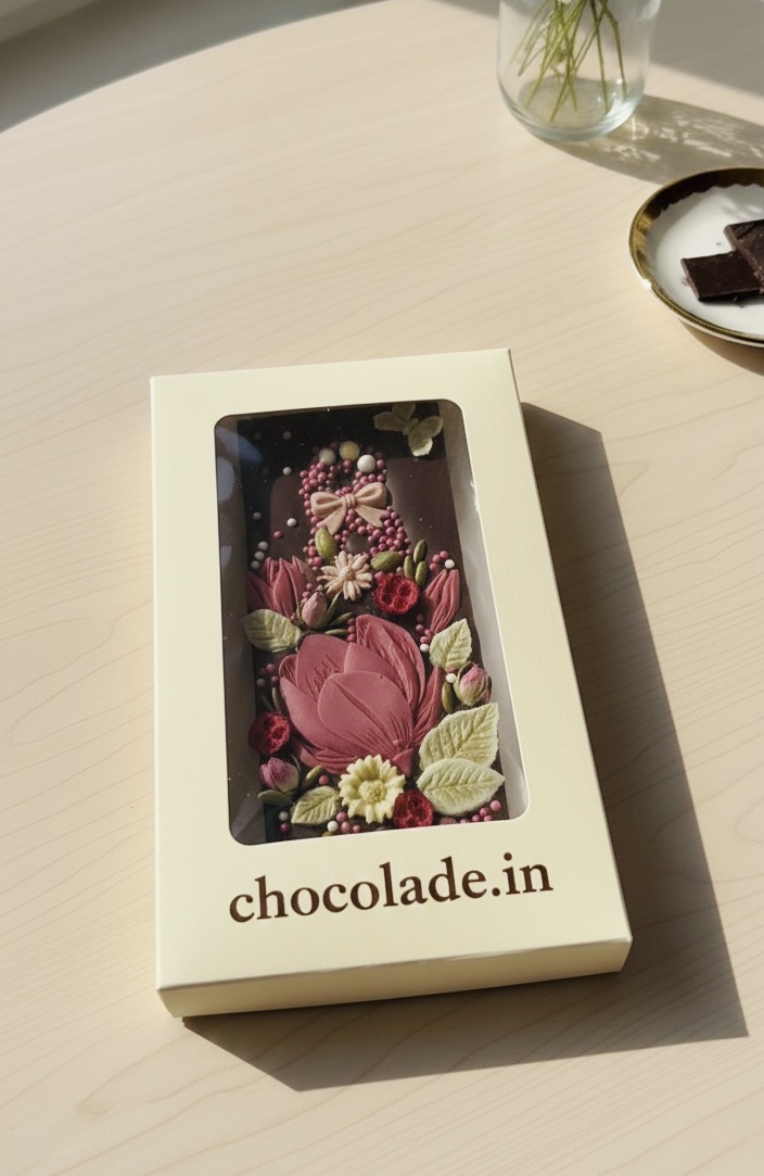 🌸 Floral Art Chocolate Slab – Luxury Edition