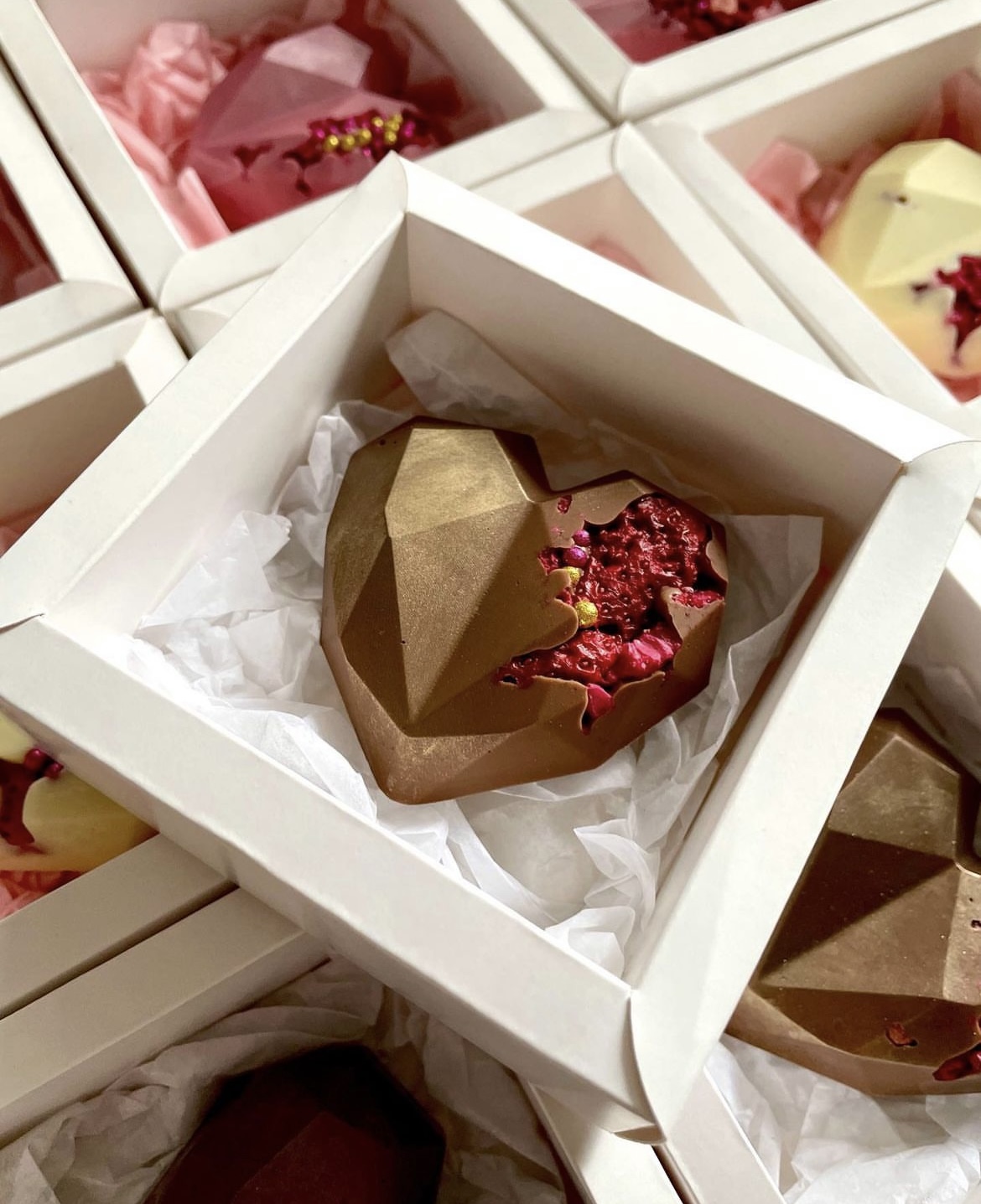 Geometric Heart Chocolates