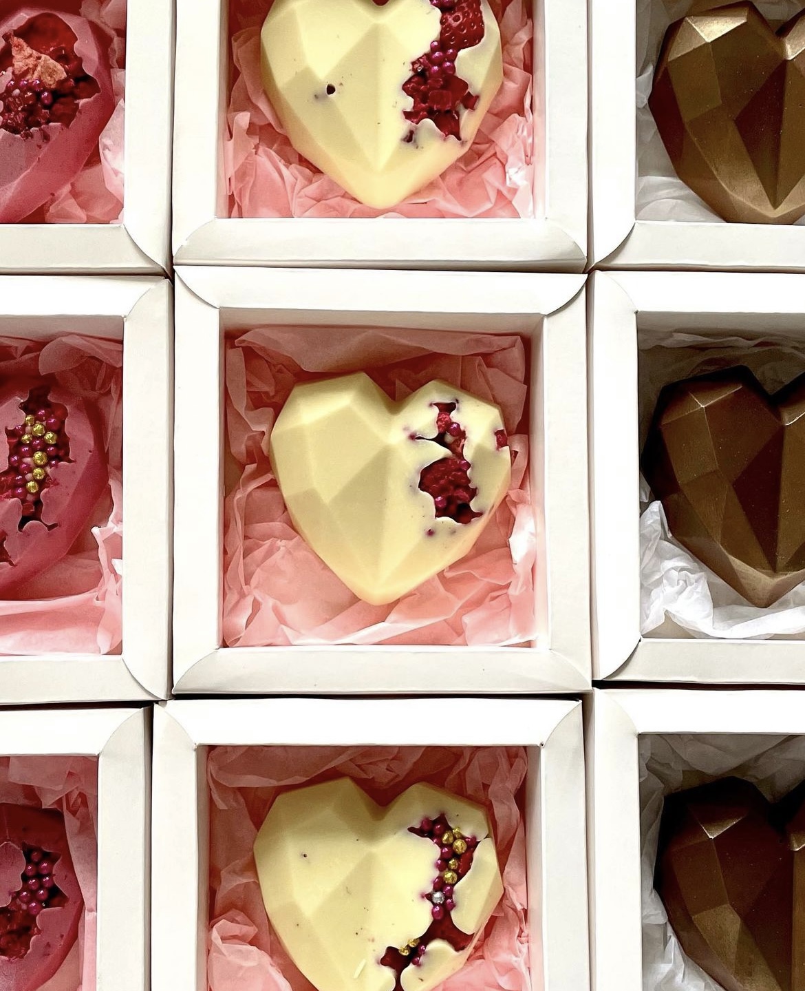 Geometric Heart Chocolates